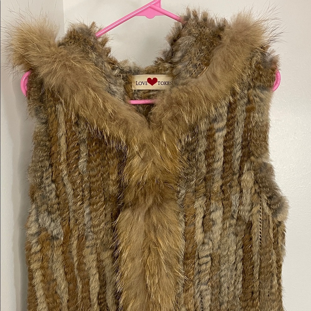 Luxy Fur Vest with Textured Stripes